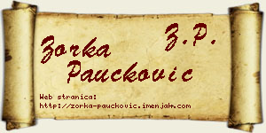 Zorka Paučković vizit kartica
